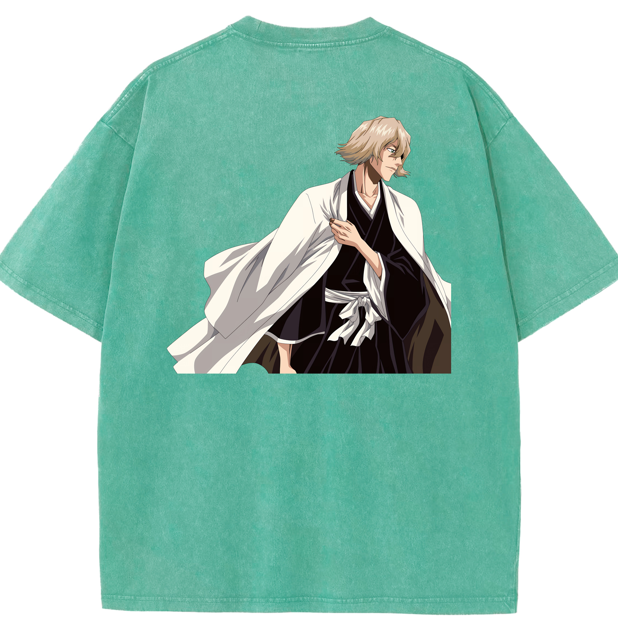 （画像用） "ブリーチ 浦原 喜助（うらはら きすけ） BLEACH Urahara Kisuke " 綿100% ヴィンテージ風 半袖Tシャツ（背面プリント）